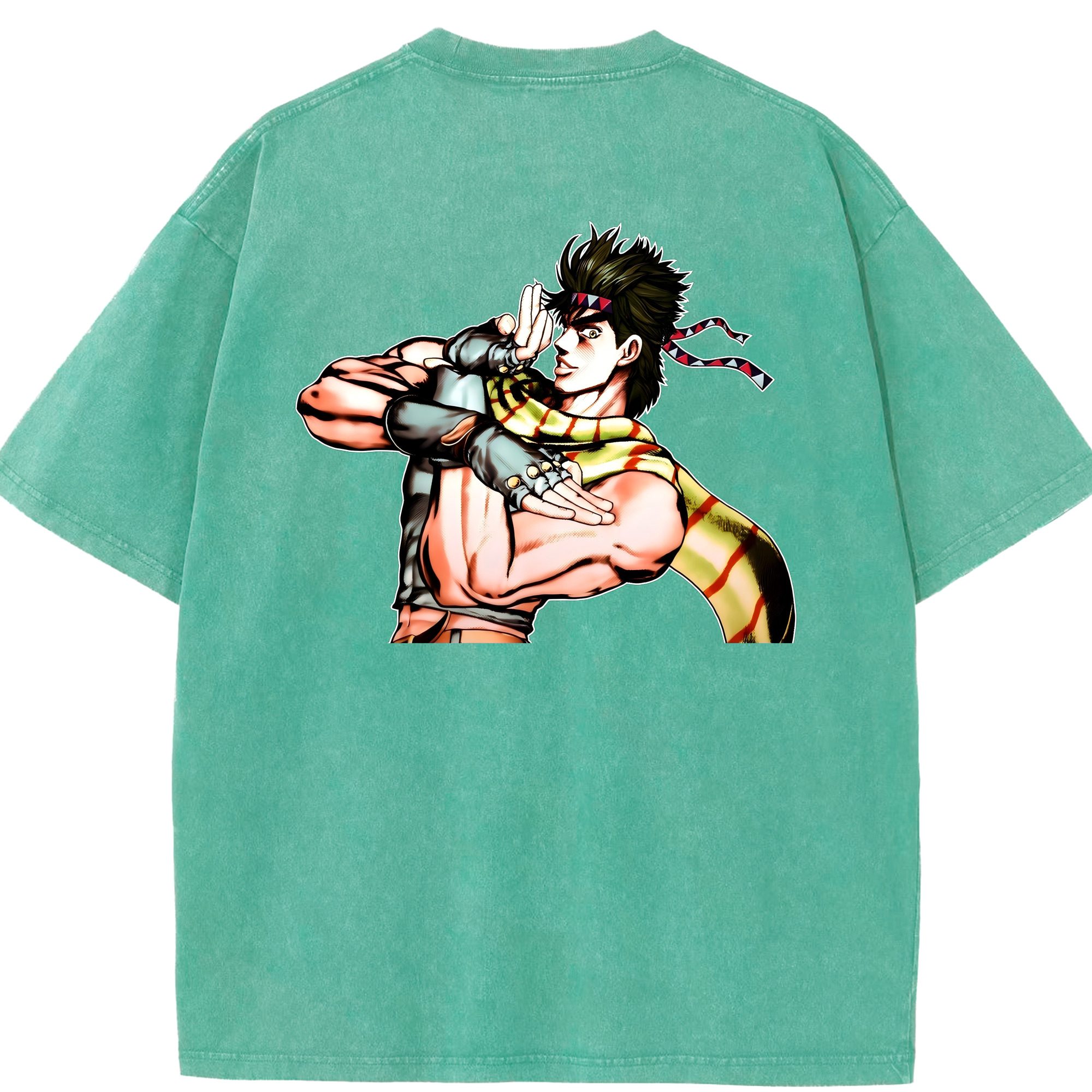 （画像用） ジョジョの奇妙な冒険 ジョセフ?ジョースター JoJo's Bizarre Adventure Joseph Joestar 綿100% ヴィンテージ風 半袖Tシャツ（背面プリント）